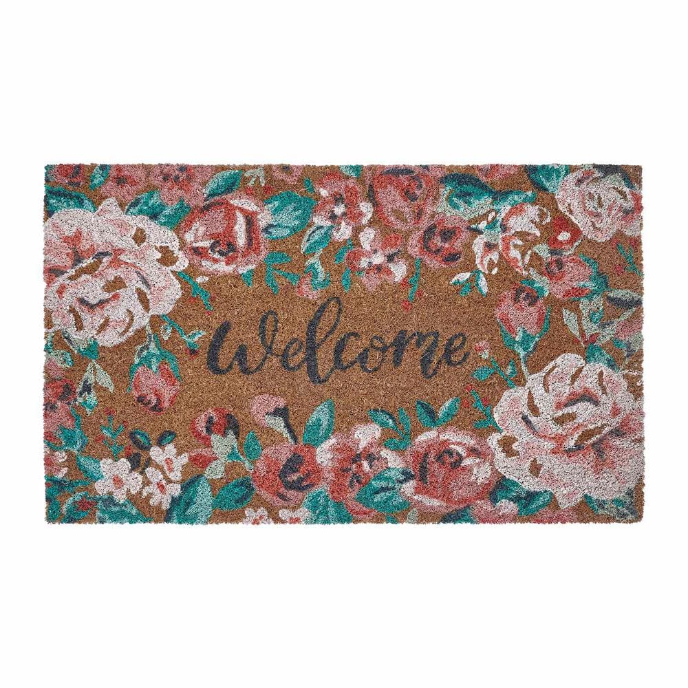Welcome Multi-color 18 in. x 30 in. Coir Outdoor Door Mat - Hercitys