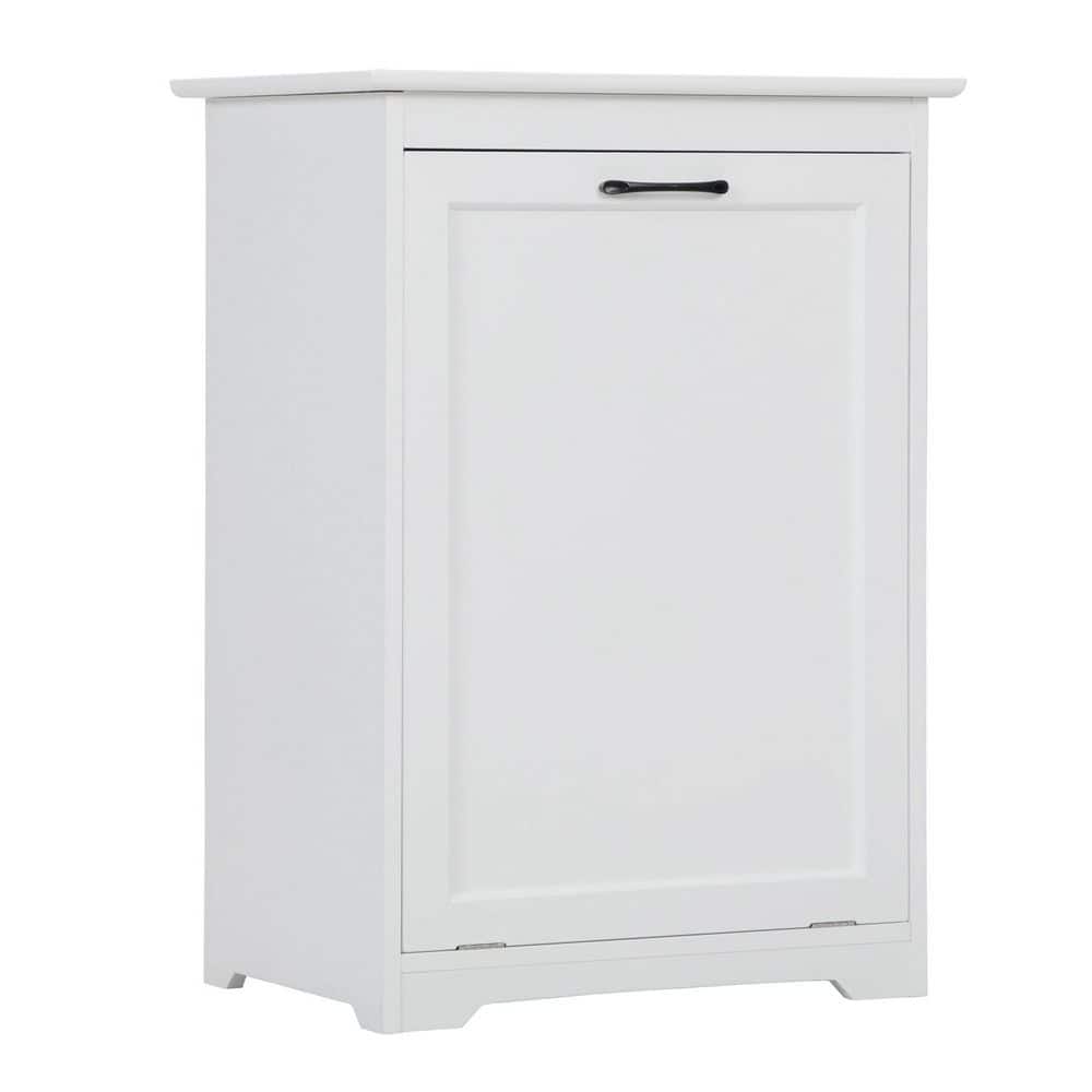 White Trash Can Cabinet with Adjustable Tilted Angles for Kitchen, Living Room and Balcony - Hercitys