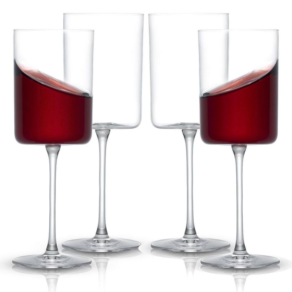 Claire Lead Free Rectangular Red Wine Glasses, 14 oz. (Set of 2) - Hercitys