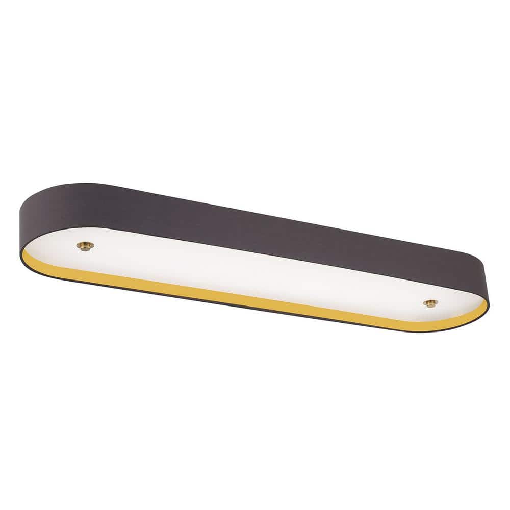 Stacy 44 in. Modern Gray with Brushed Gold Accents Dimmable Integrated Selectable CCT LED Flush Mount for Kitchens - Hercitys
