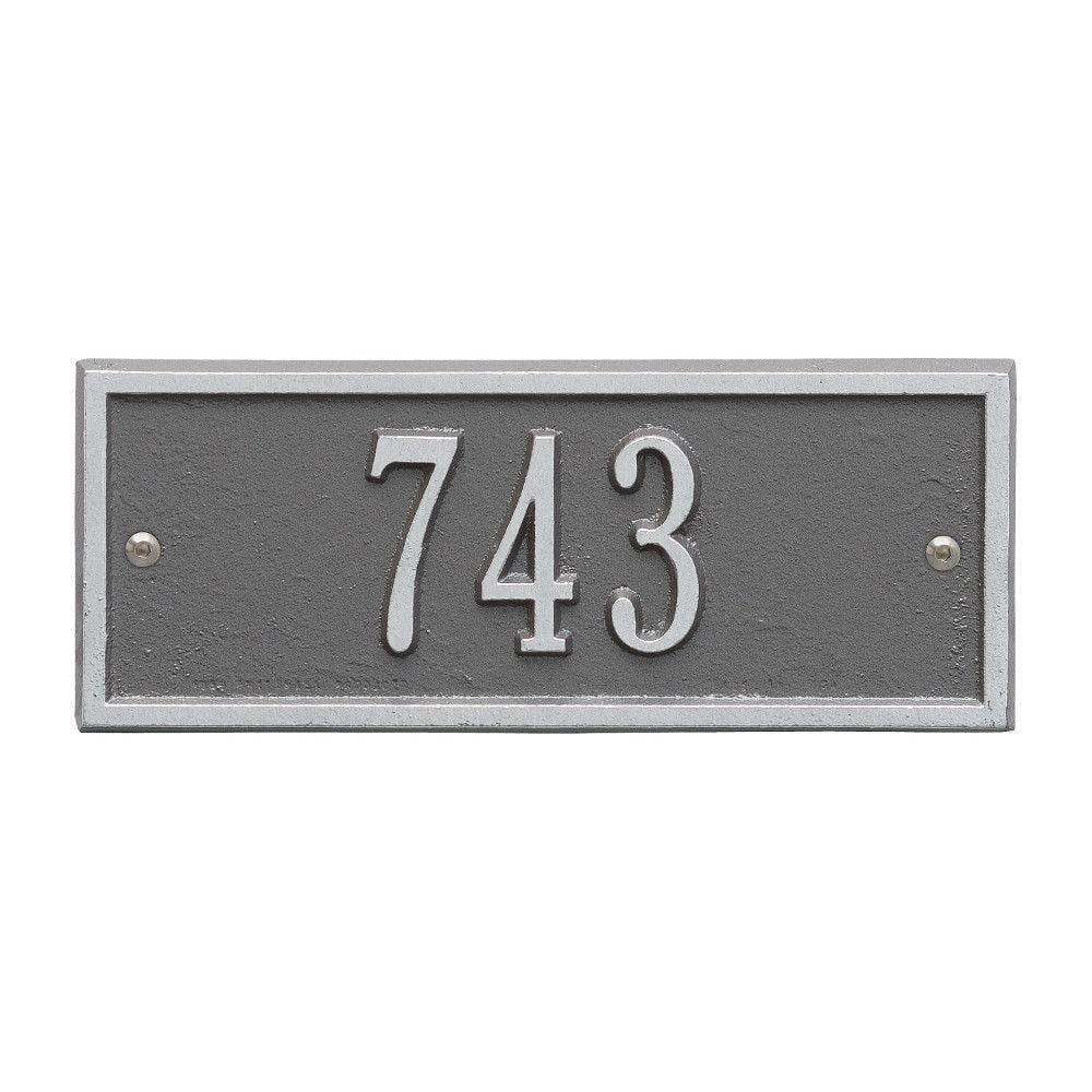 Hartford Rectangular Pewter/Silver Petite Wall 1-Line Address Plaque - Hercitys