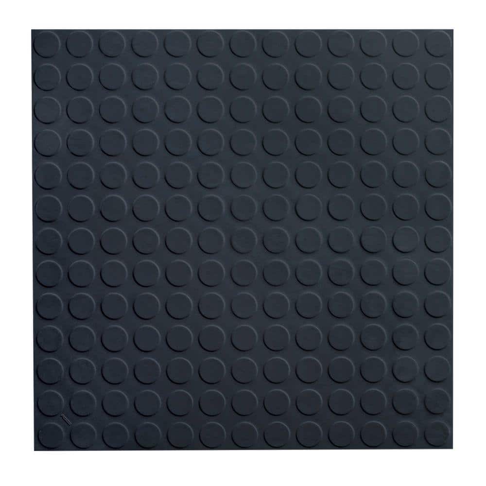Low Profile Circular Design 19.69 in. x 19.69 in. Black Rubber Tile - Hercitys