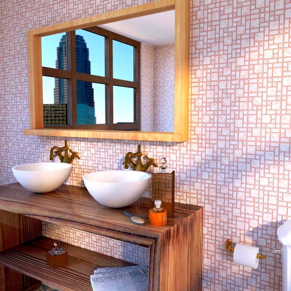 University Pink 11-3/4 in. x 11-3/4 in. Porcelain Mosaic Tile (9.8 sq. ft./Case) - Hercitys