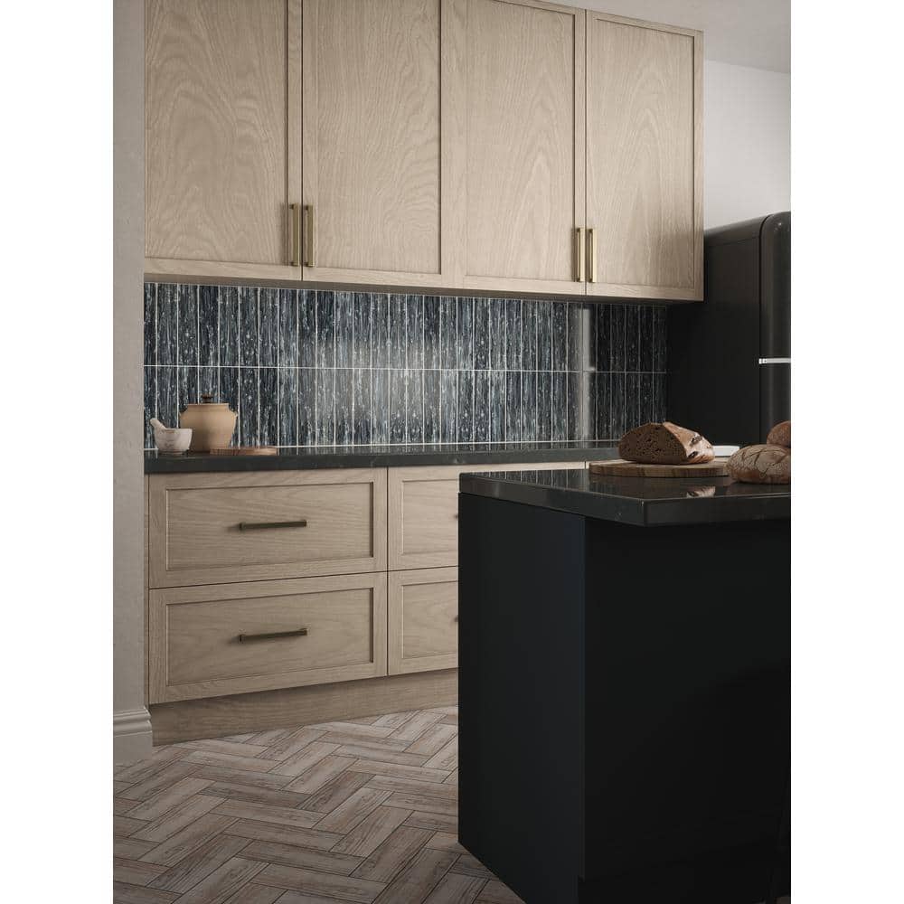 Abalone Gray 3 in. x 12 in. Glossy Glass Wall Tile (1 sq. ft./Pack) - Hercitys