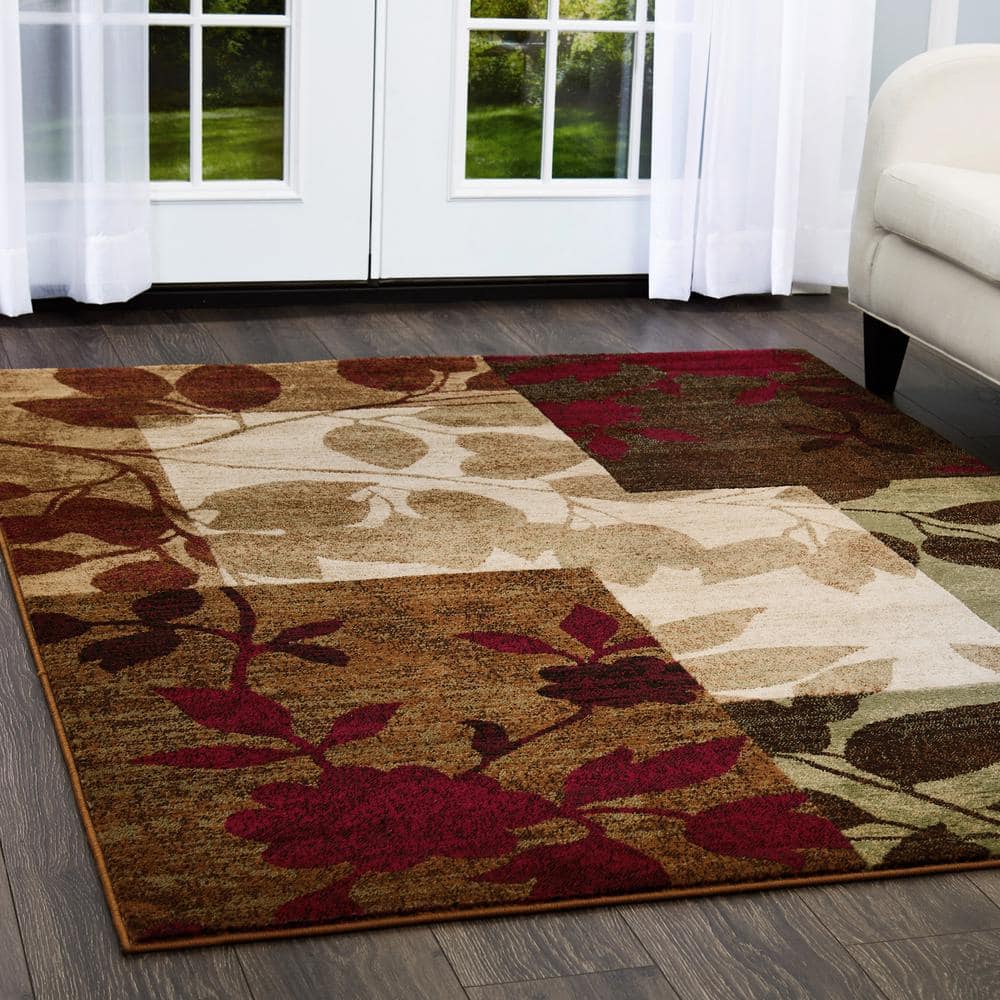 Tribeca Beige/Brown 9 ft. x 12 ft. Geometric Area Rug - Hercitys