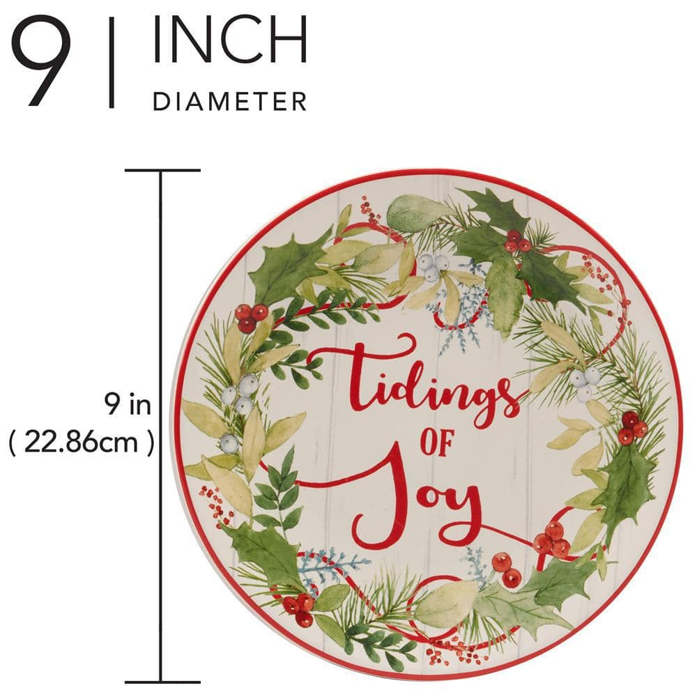 Multi-Colored Winter Greens Dessert Plates (Set of 4) - Hercitys