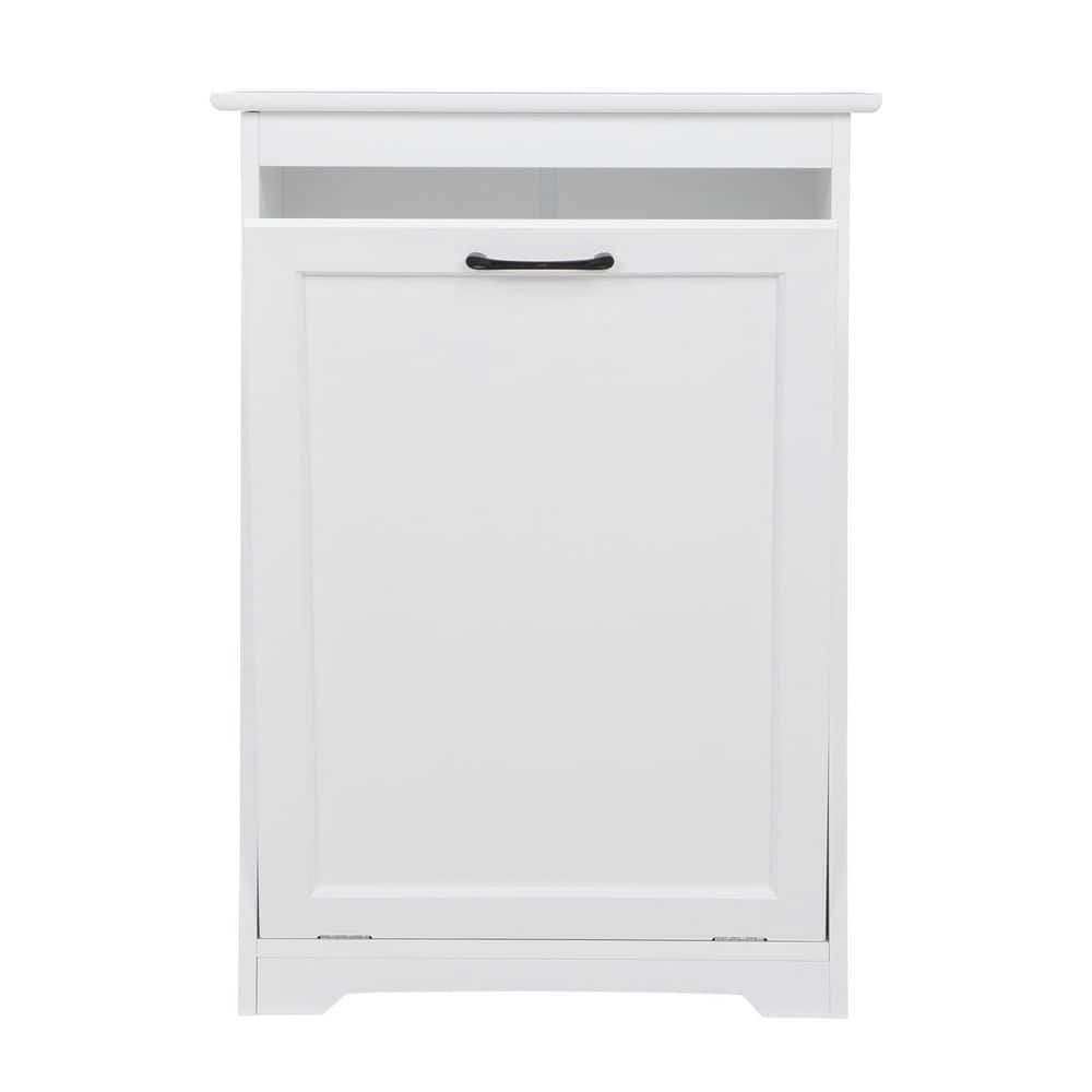 White Trash Can Cabinet with Adjustable Tilted Angles for Kitchen, Living Room and Balcony - Hercitys