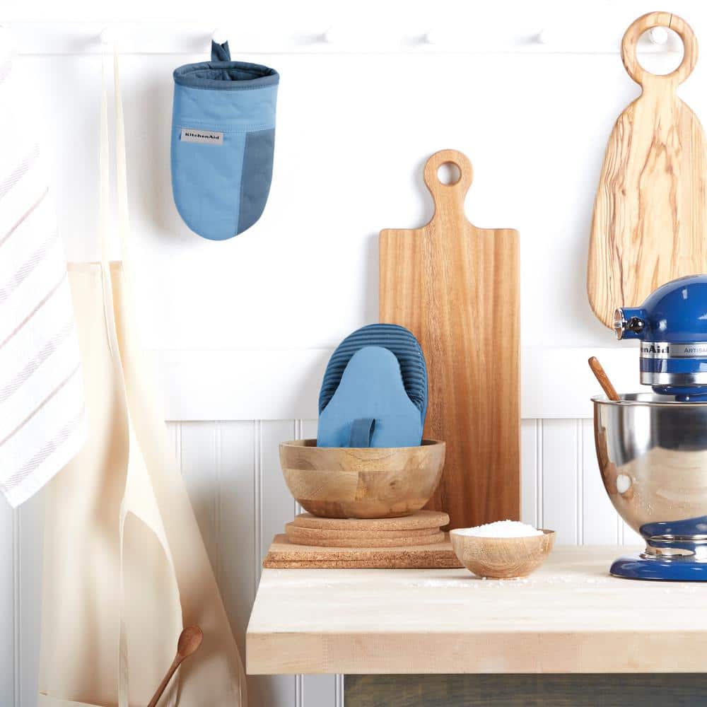 Beacon 2-Tone Cotton Blue Velvet/Blue Heaven Mini Oven Mitt Set (2-Pack) - Hercitys