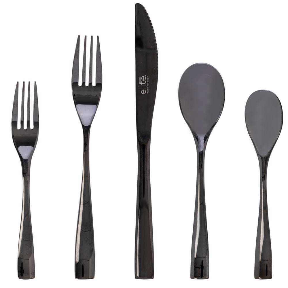 Holland Road 20-Piece Black Stainless Steel Flatware Set - Hercitys