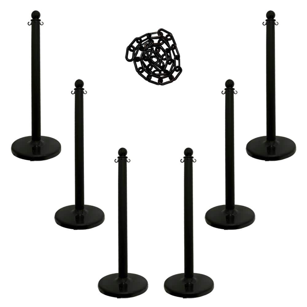 Medium Duty Stanchion and Chain Kit in Black - Hercitys