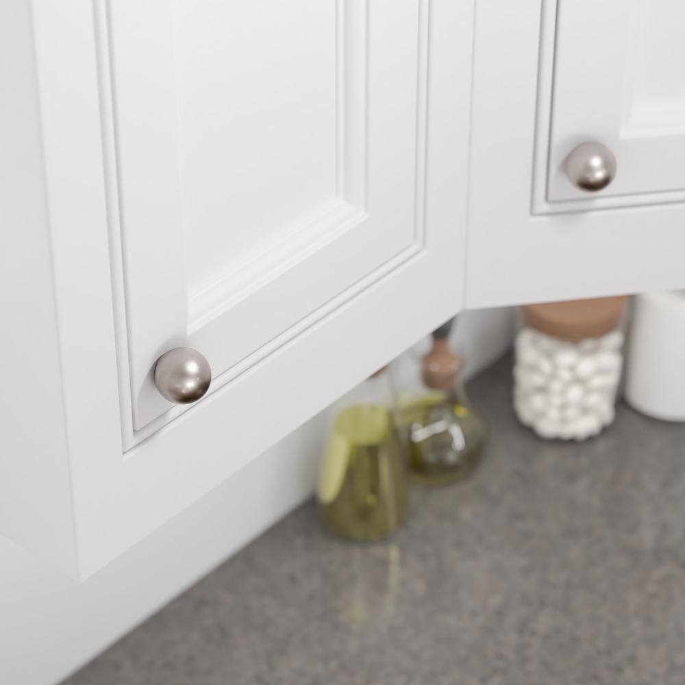 Firenze Collection 1-9/16 in. (40 mm) Classic Brushed Nickel Round Cabinet Knob - Hercitys