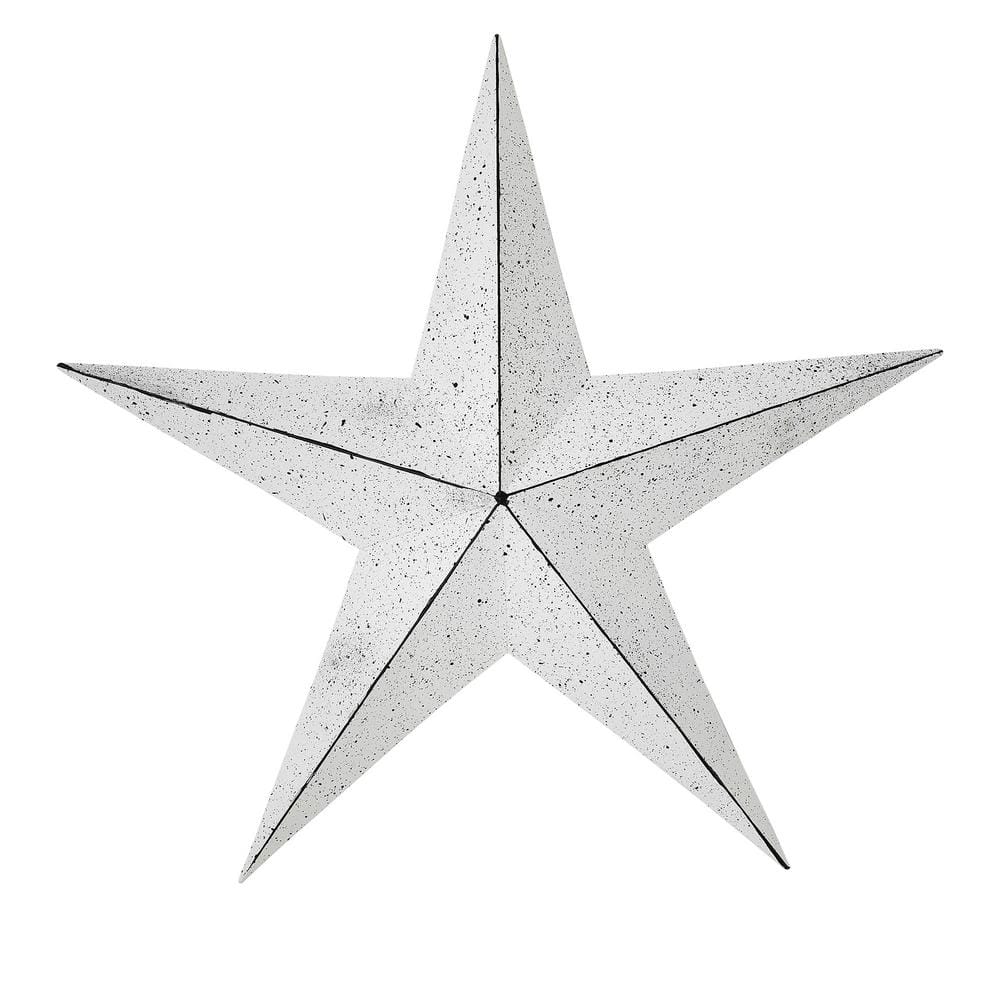 Mayflower Market Patriotic White 24 in. Faceted Metal Star Wall Hanger - Hercitys