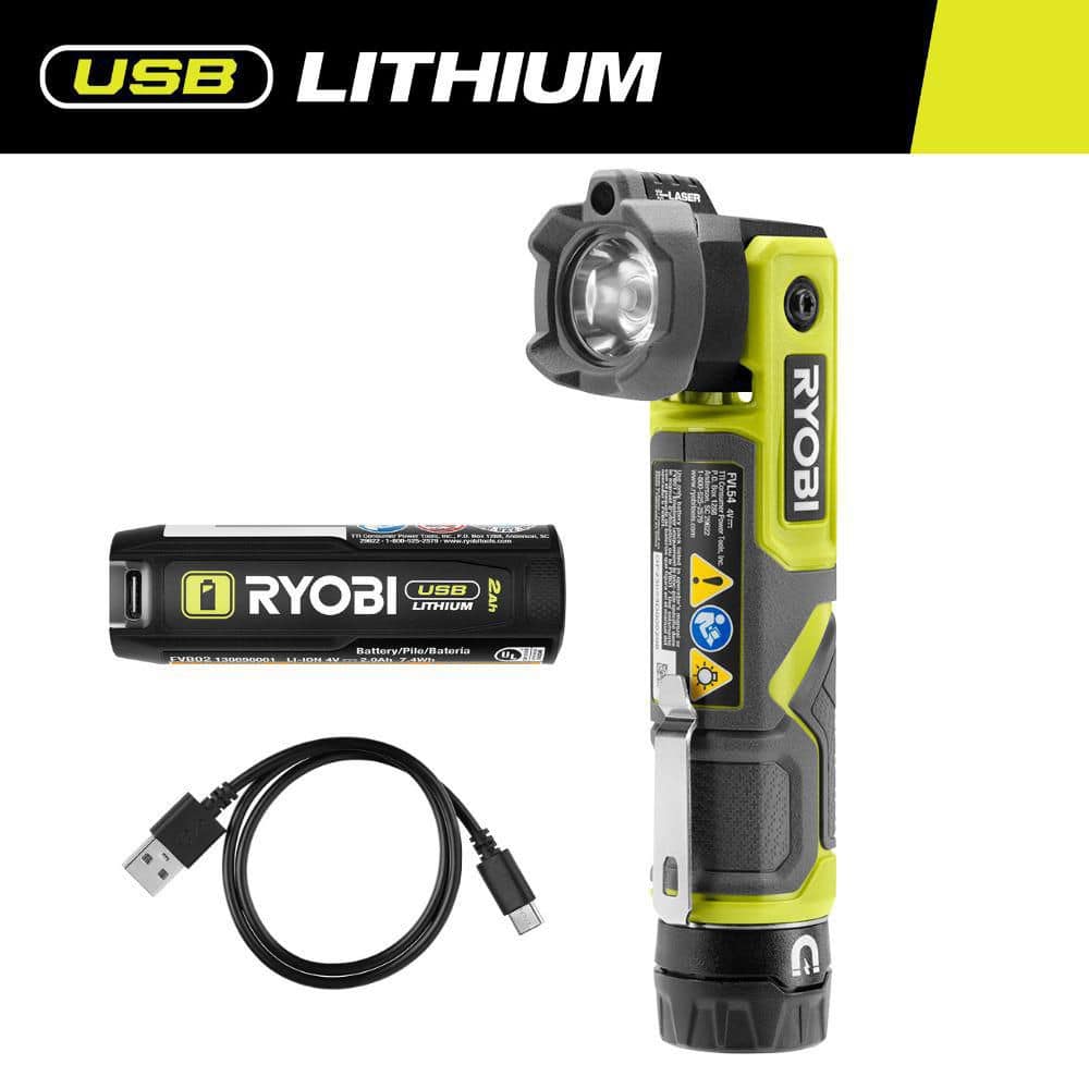 USB Lithium Cordless Pivoting 625 Lumens Rechargeable Head Flashlight Kit with 2.0 Ah Battery and Charging Cable - Hercitys