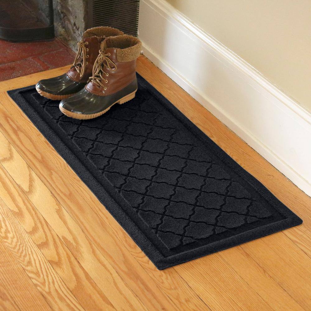 Waterhog Cordova 15 in. x 36 in. PET Polyester Indoor Outdoor Boot Tray Charcoal - Hercitys