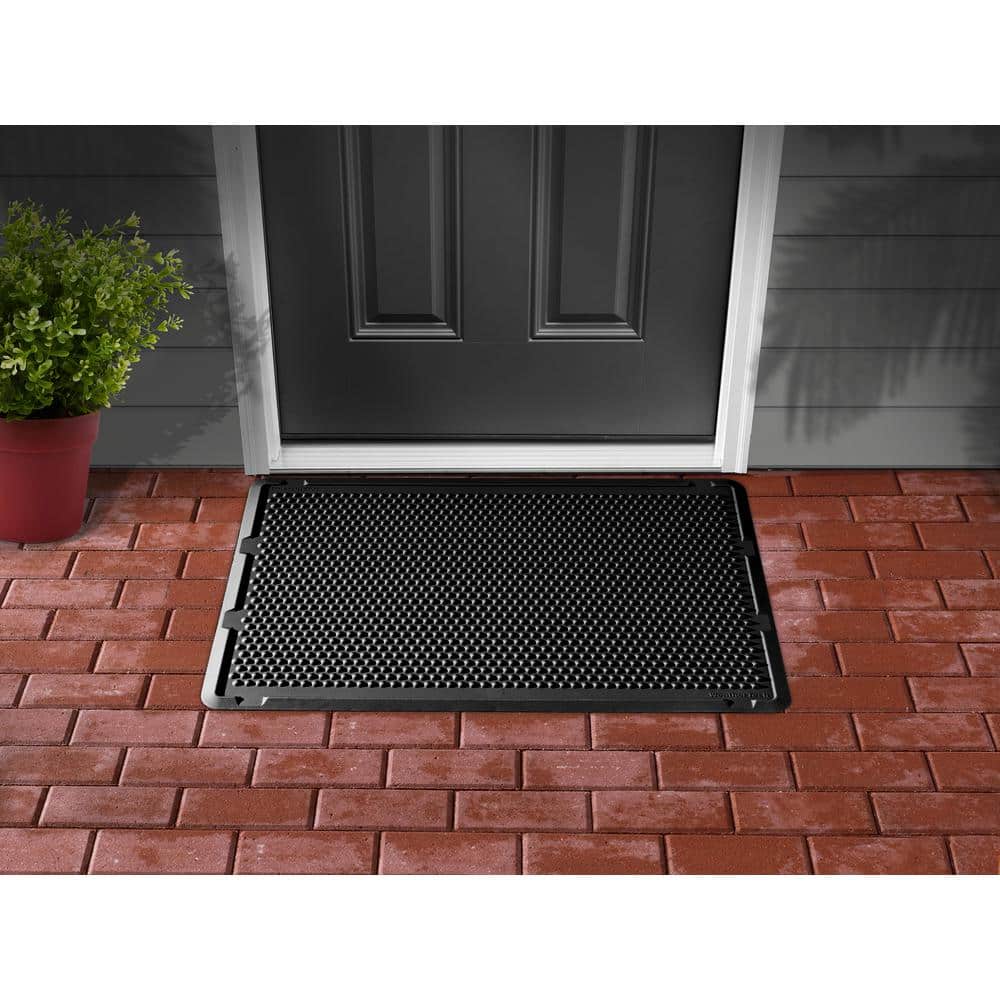 TPE Black Indoor/Outdoor Mat 24 in. x 39 in. - Hercitys