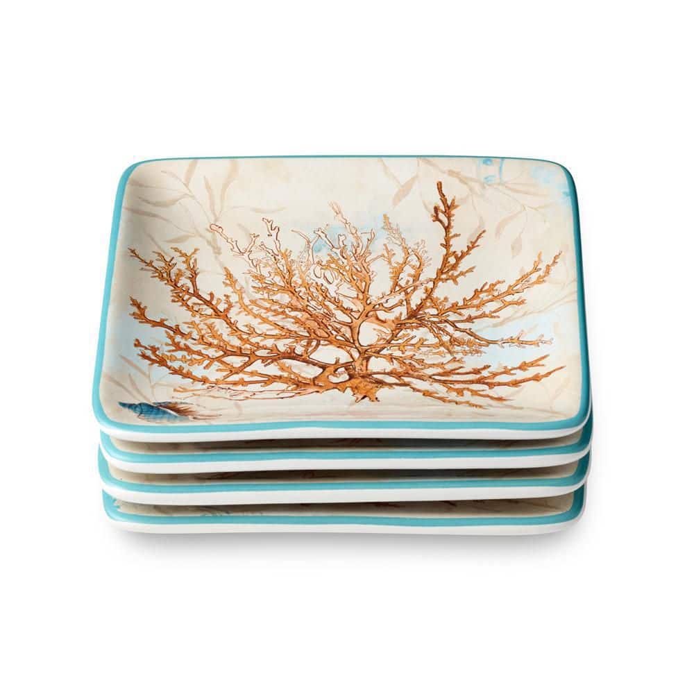 Escape to the Sea Multi-Colored Canape Plates (Set of 4) - Hercitys