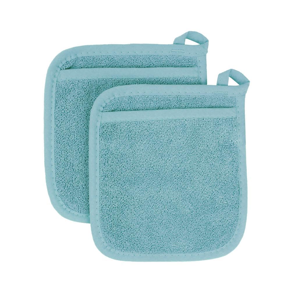 Dew Teal Royale Terry Cotton Pocket Mitt (2-Pack) - Hercitys