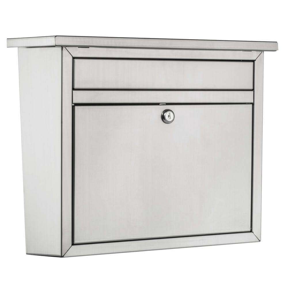 Maya Silver, Medium, Steel, Locking, Wall Mount Mailbox - Hercitys
