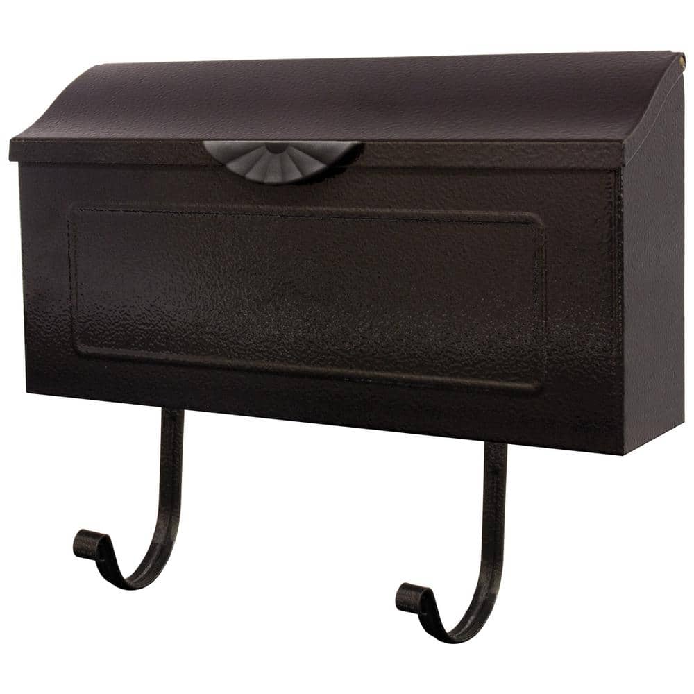 Amboy Medium Horizontal Steel Wall Mount Mailbox Black - Hercitys