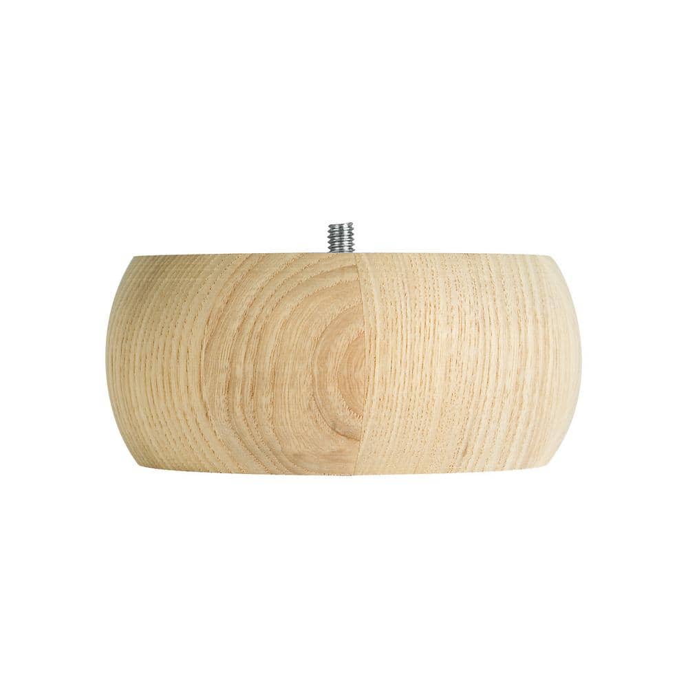 Pine Bun Foot – 2.25 in. H x 5 in. Dia. – Sanded Unfinished Wood – DIY Small Legs for Sofas, Stools, Hutches, Dressers - Hercitys