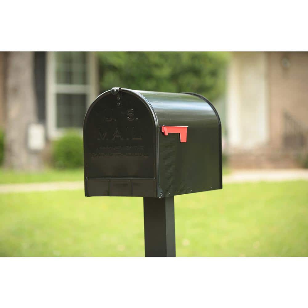 Stanley Black, Extra Large, Steel, Post Mount Mailbox - Hercitys