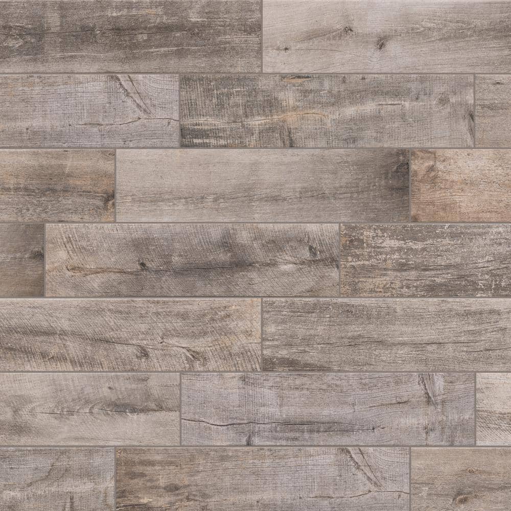 Sunset Wood Dark Grey 6 in. x 24 in. Porcelain Floor and Wall Tile (14 sq. ft./Case) - Hercitys