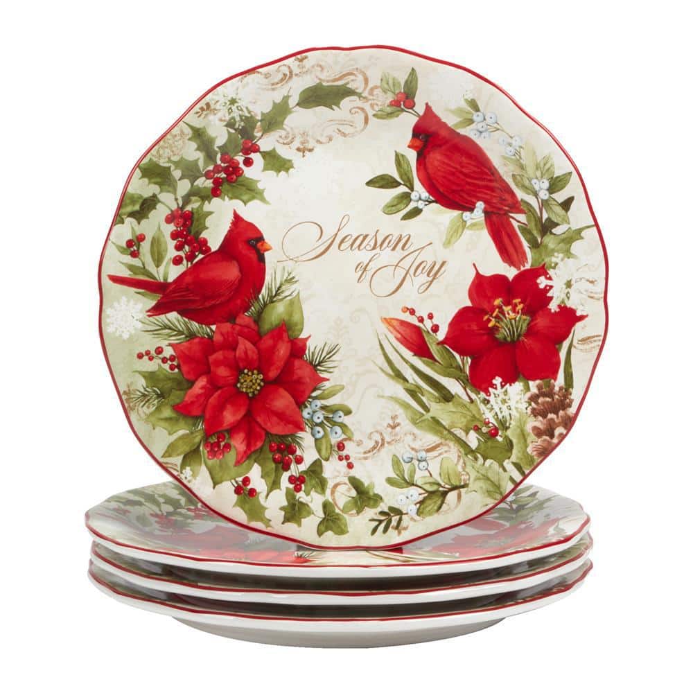 Winter’s Medley Multi-Colored Dinner Plates Set of 4 - Hercitys