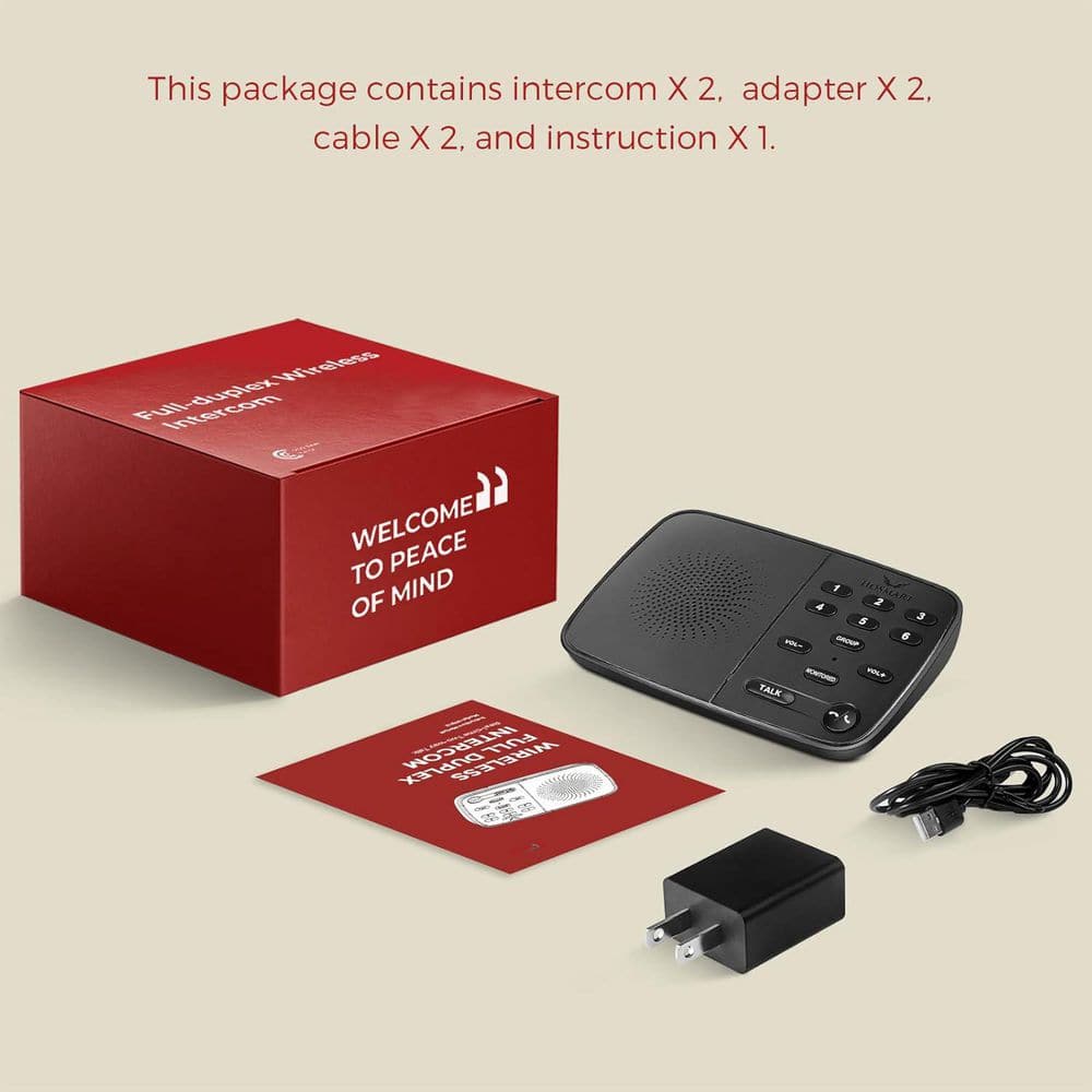 Wireless Intercom System for Home and Business, 2024 2-Way Full Duplex, 1200 ft. Range, Ultra Speak Pro Intercom - Hercitys