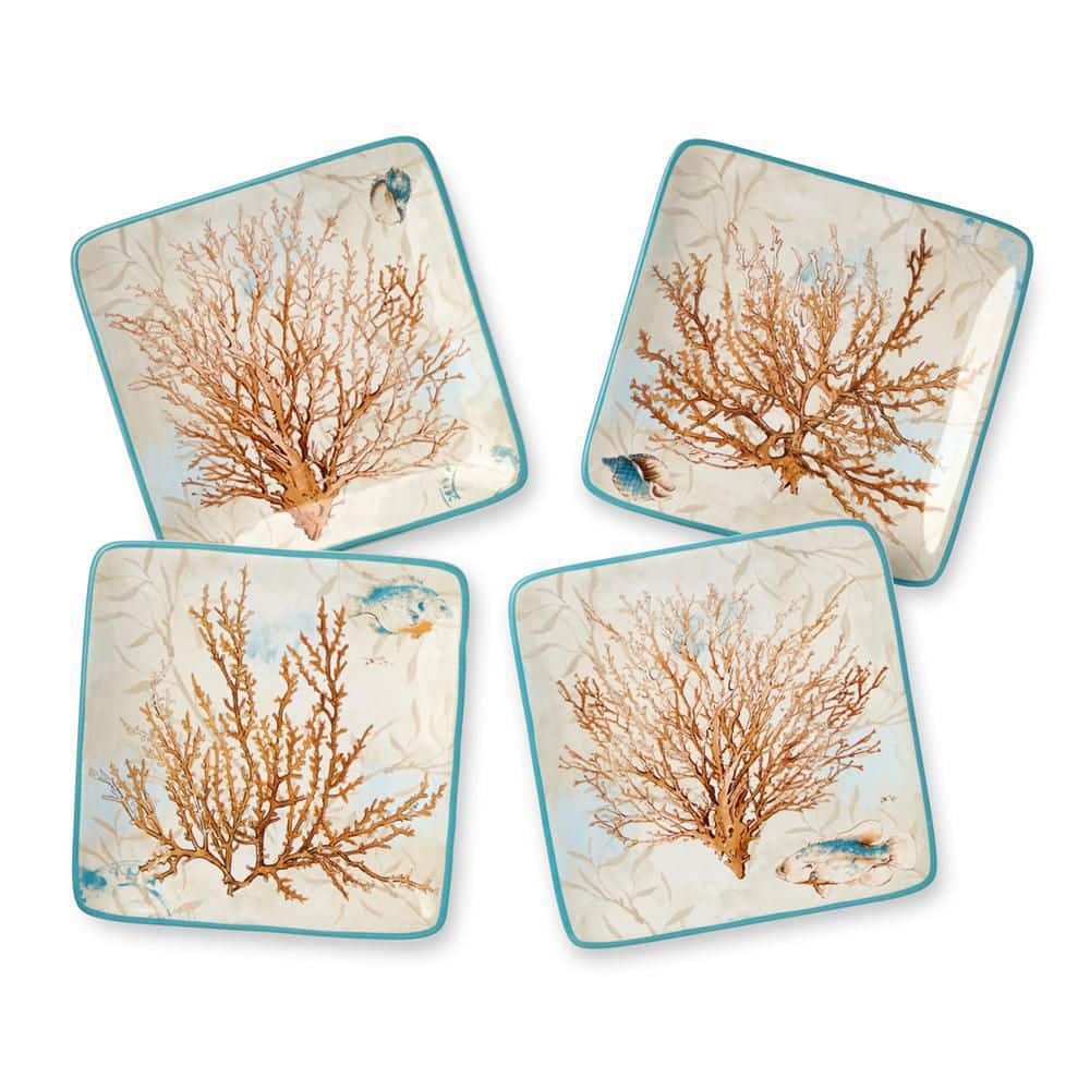 Escape to the Sea Multi-Colored Canape Plates (Set of 4) - Hercitys