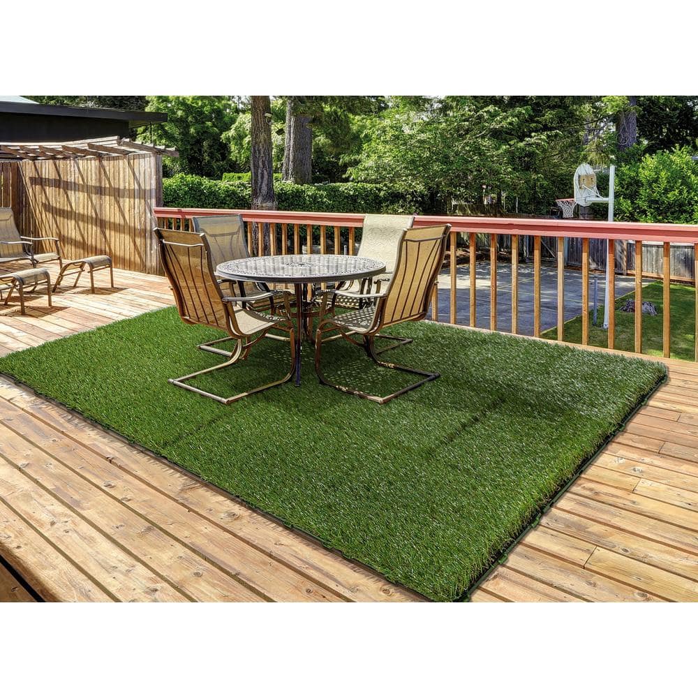 Turf Squares 1 ft. x 1 ft. Artificial Grass Interlocking Tiles (9-Pack) - Hercitys