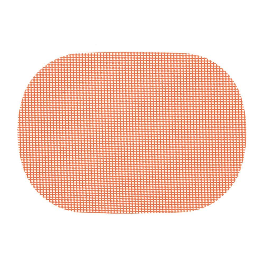 Fishnet 17 in. x 12 in. Spice Orange PVC Covered Jute Oval Placemat (Set of 6) - Hercitys
