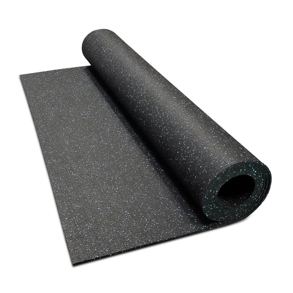 Isometric Blue 48 in. x 180 in. x 0.3 in. Rubber Gym/Weight Room Flooring Rolls (60 sq. ft.) - Hercitys