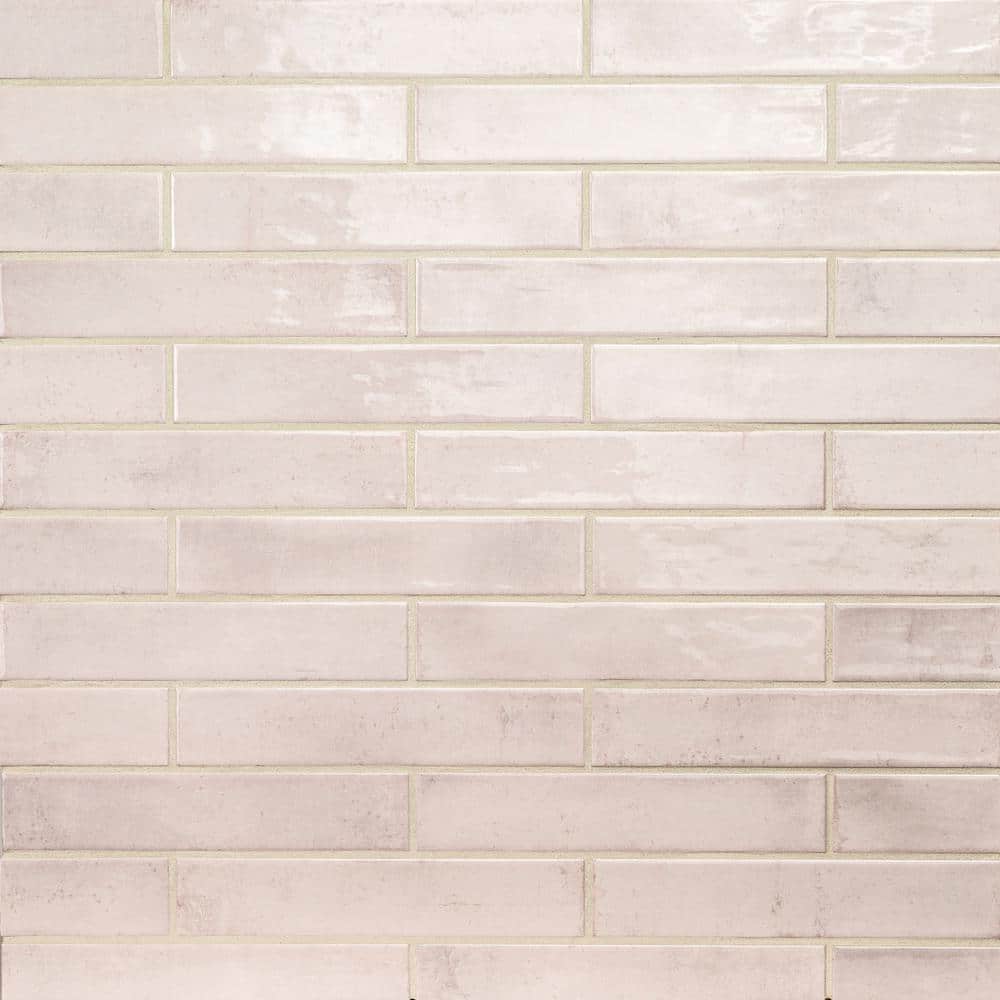 Stella Blush 2 in. x 10 in. Glossy Ceramic Subway Wall Tile (5.16 sq. ft./Case) - Hercitys