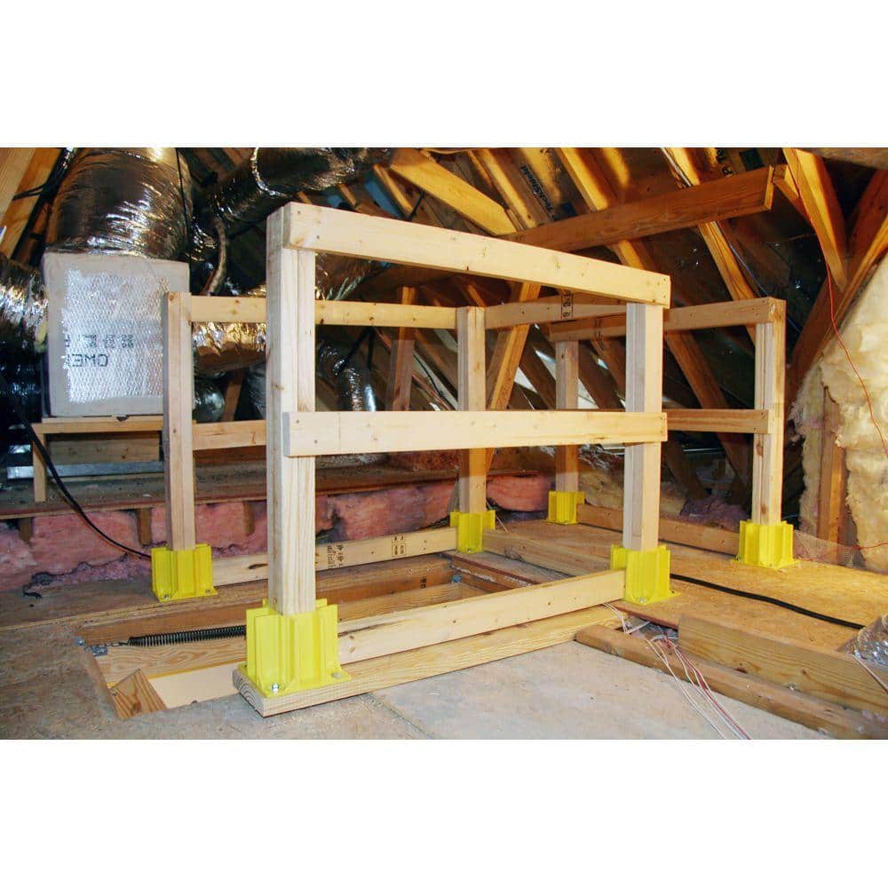 Yellow OSHA Compliant Guardrail Base with Toeboard Slots for Complete OSHA Required Toeboard Protection 1 Unit - Hercitys