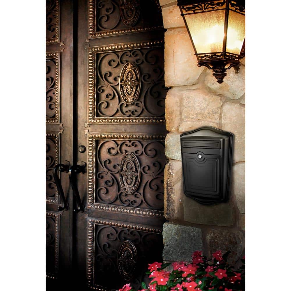 Maison Black, Medium, Aluminum, Locking, Wall Mount Mailbox - Hercitys