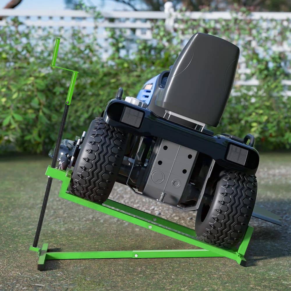 800 lbs. Capacity Green Lawn Mower Lift for Riding Tractors, 45° Tilt Adjustable Lawn Tractor Lifter - Hercitys