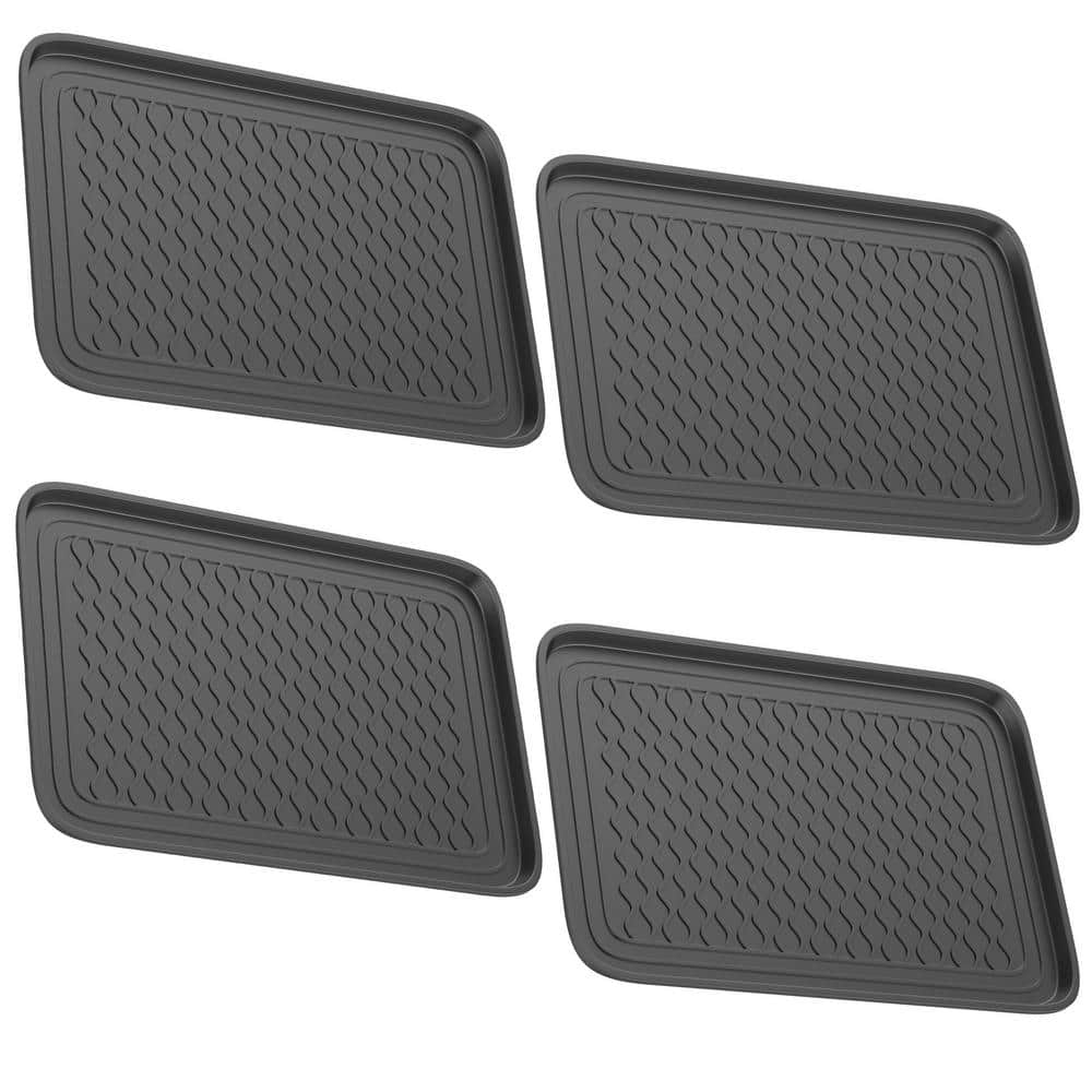 Black15. 75 in. x 23.75 in. Medium Recycled Polypropylene All Weather Boot Tray (2 Sets of 2) - Hercitys