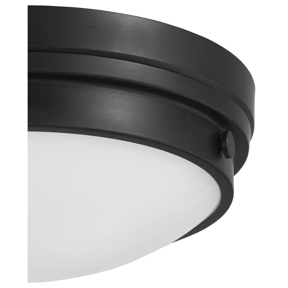 Vantage 13.25 in. 2-Light Black Flush Mount - Hercitys