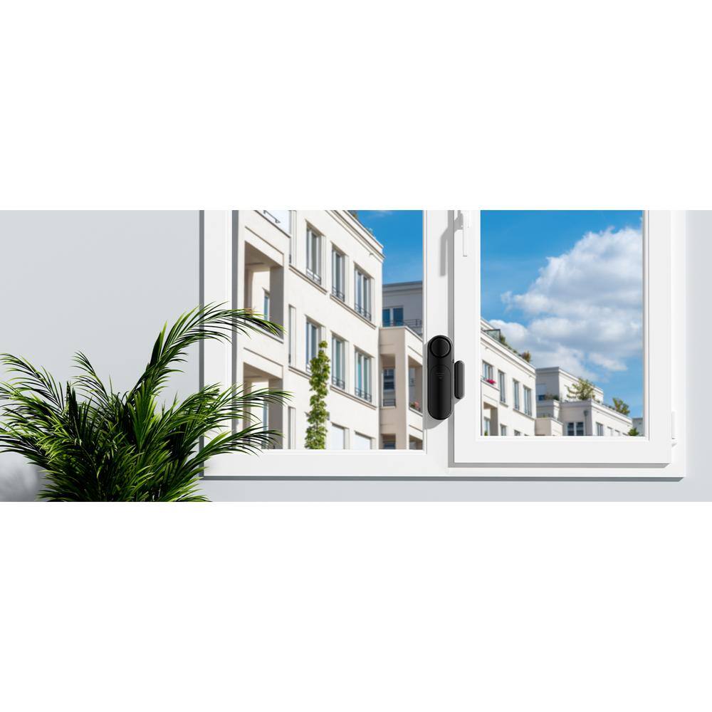 Door Alarms When Opened 120dB for Kids Safety/Home Security, Window/Door Open Sensor, Sliding Front in Black (2-Pack) - Hercitys