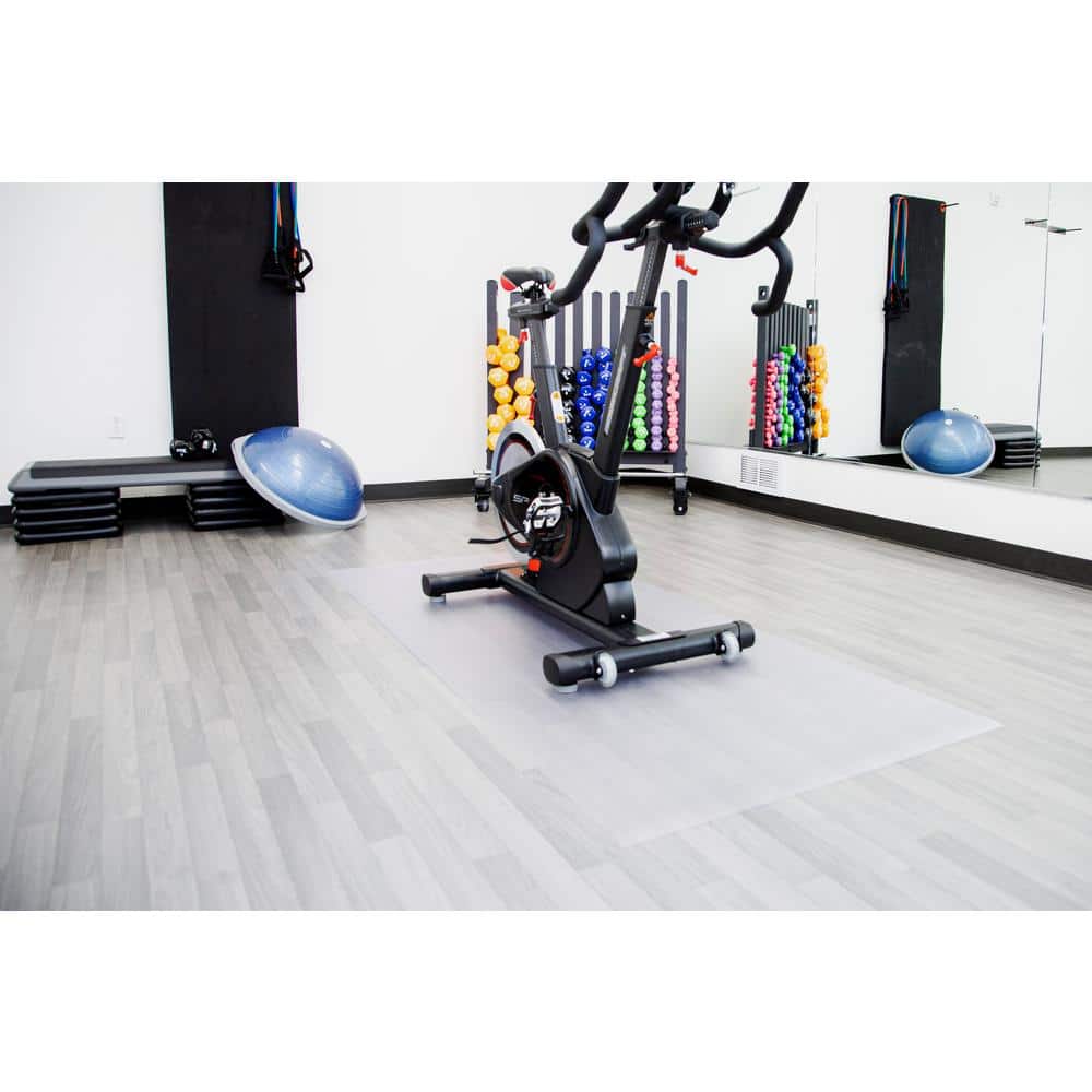 Clear 36 in. x 84 in. Polyvinyl Exercise Equipment Mat (21 sq. ft.) - Hercitys