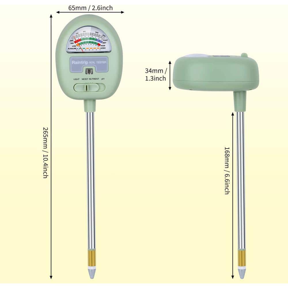 Soil Moisture Meter, 4-in-1 Soil pH Meter, Soil Tester for Moisture, Light, Nutrients, pH, Plant Care Tools - Hercitys