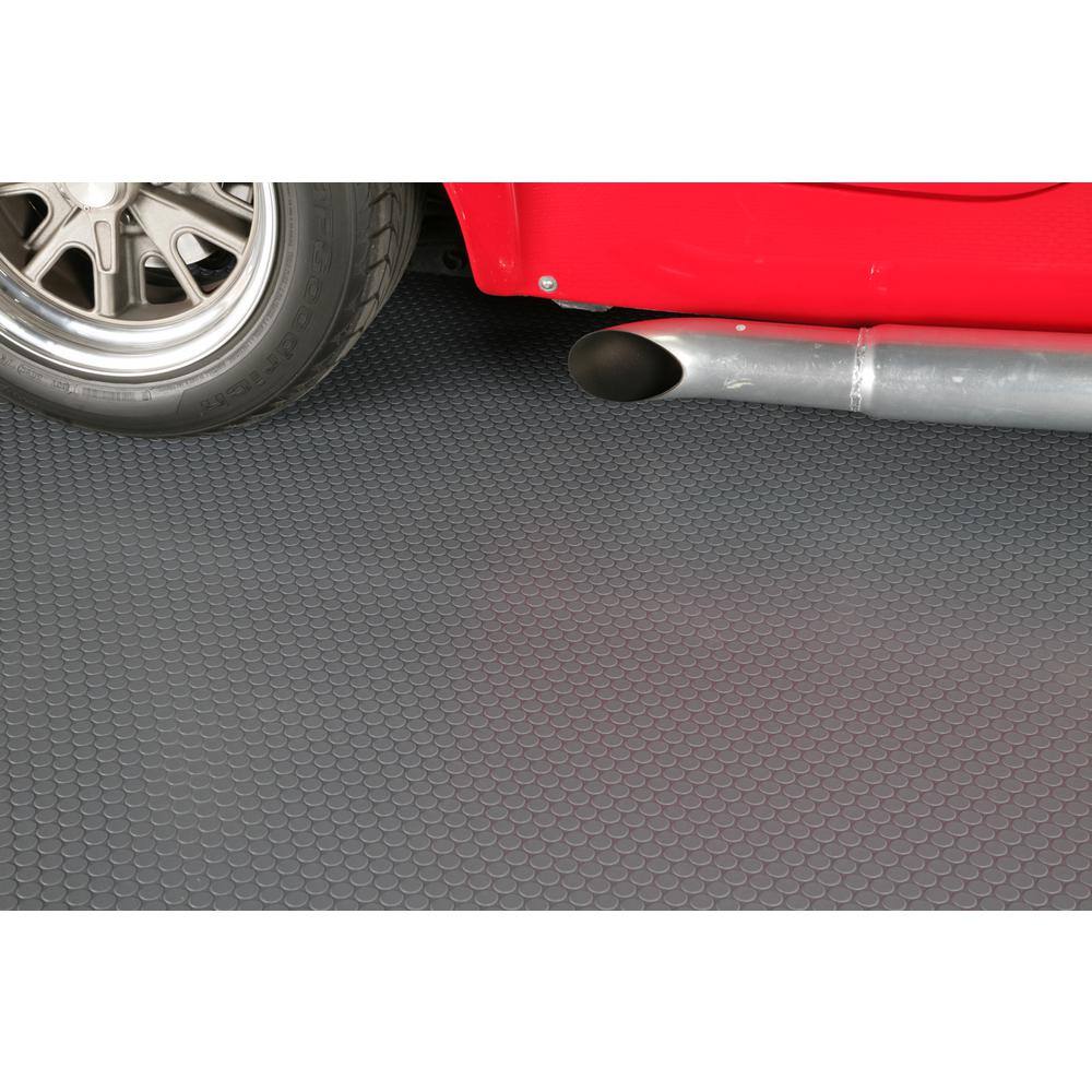 Small Coin 5 ft. x 10 ft. Slate Grey Commercial Grade Vinyl Garage Flooring Cover and Protector - Hercitys