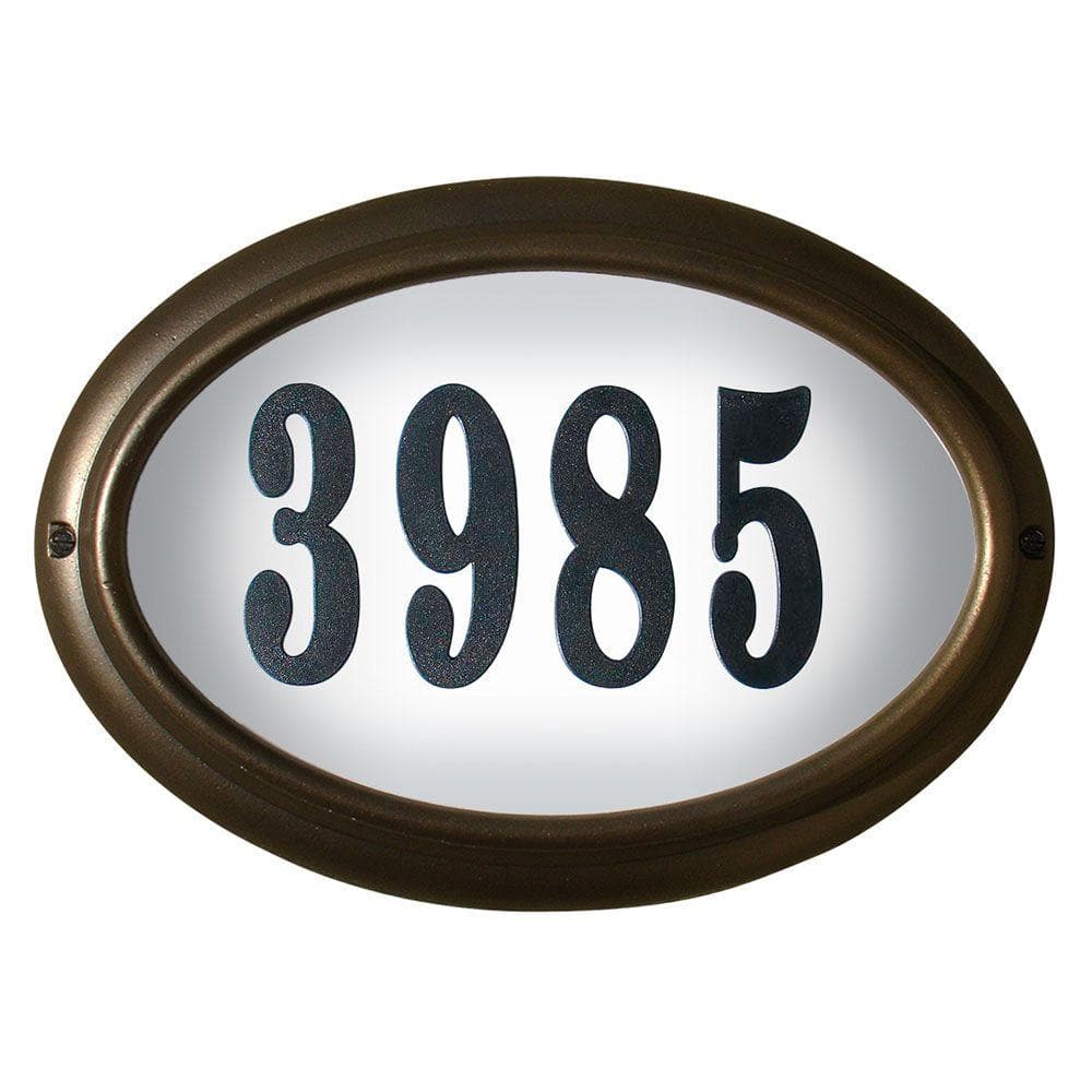 Edgewood Oval Aluminum Lighted Address Plaque - Hercitys