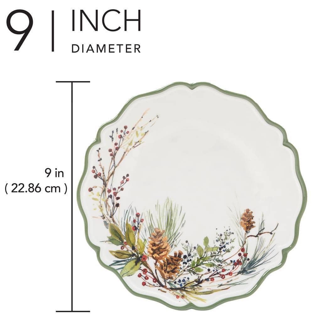 Multi-Colored Winters Forest Salad Plate (Set of 4) - Hercitys