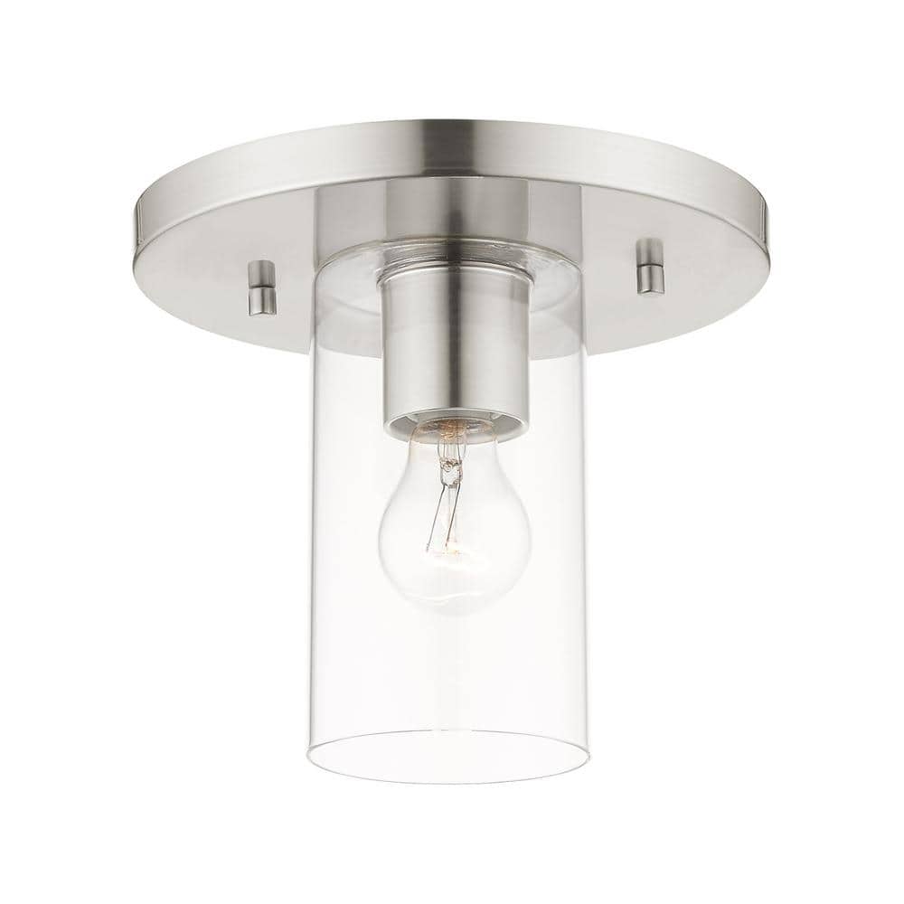 Zurich 1 Light Brushed Nickel Flush Mount - Hercitys