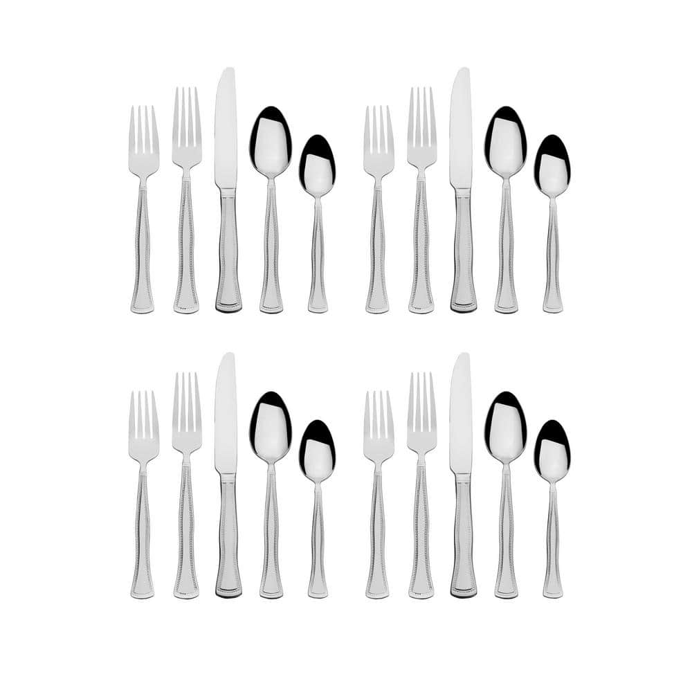 Chadwick Bead 20-pc Flatware Set, Service for 4, Stainless Steel 18/0 - Hercitys
