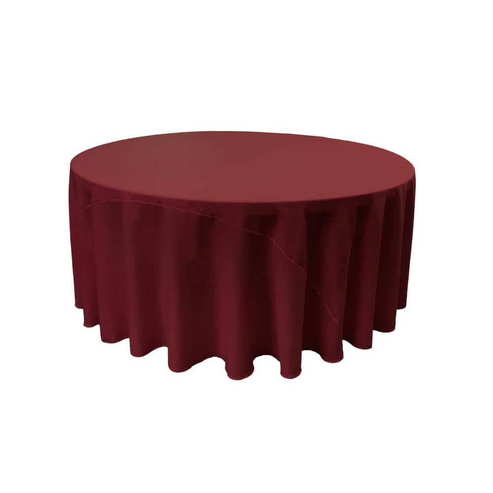 Polyester Poplin Tablecloth 108-Inches Round, Burgundy - Hercitys