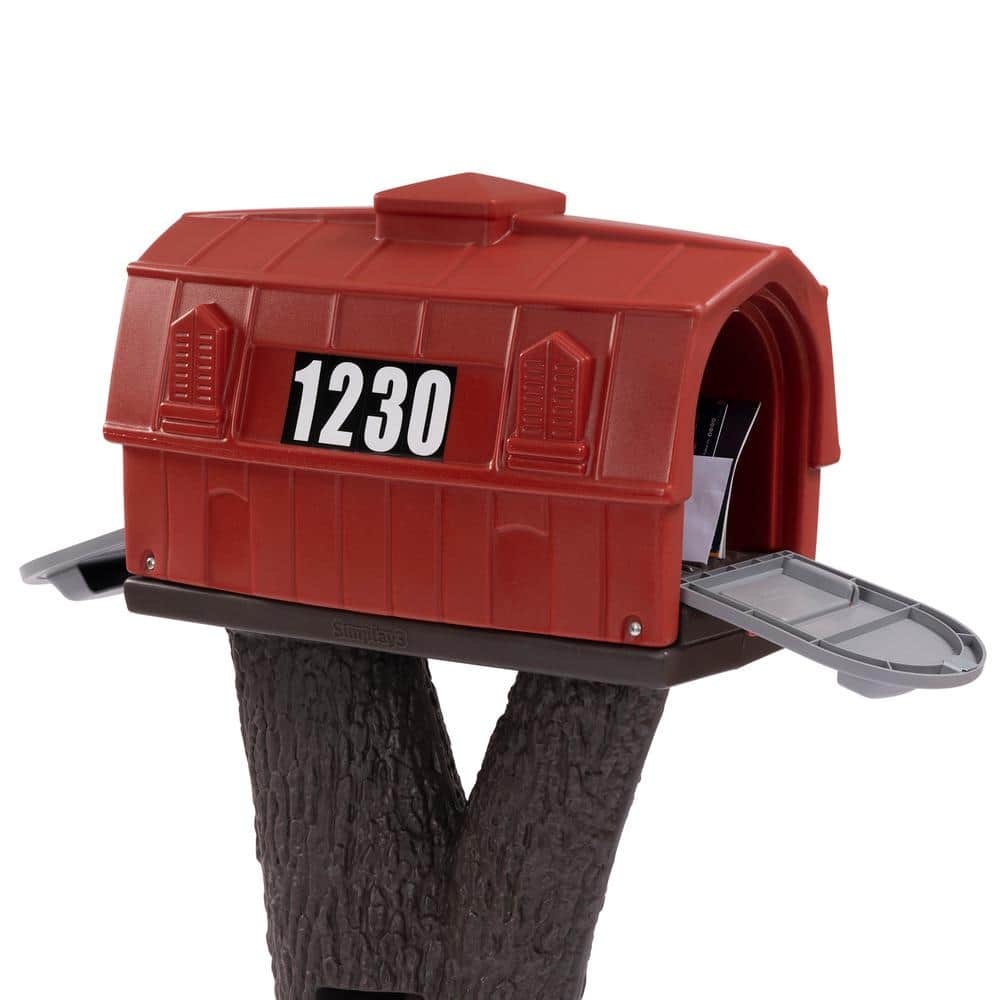 Rustic Barn Burnt Red/Espresso Post Mount Mailbox - Hercitys