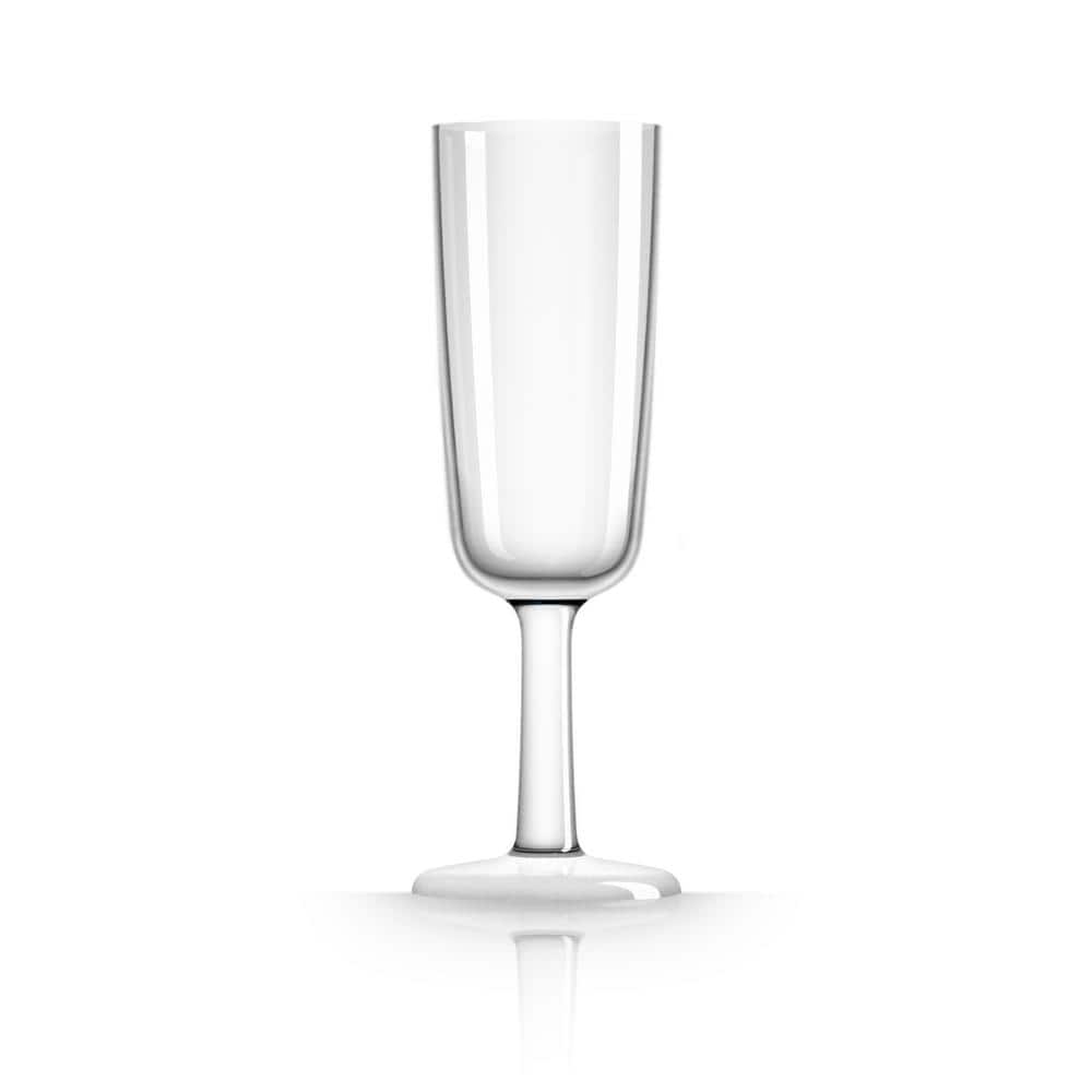 Marc Newson Non-slip Forever-Unbreakable 6 oz. Champagne Flute Tritan with White Non-Slip Base (2-Pack) - Hercitys