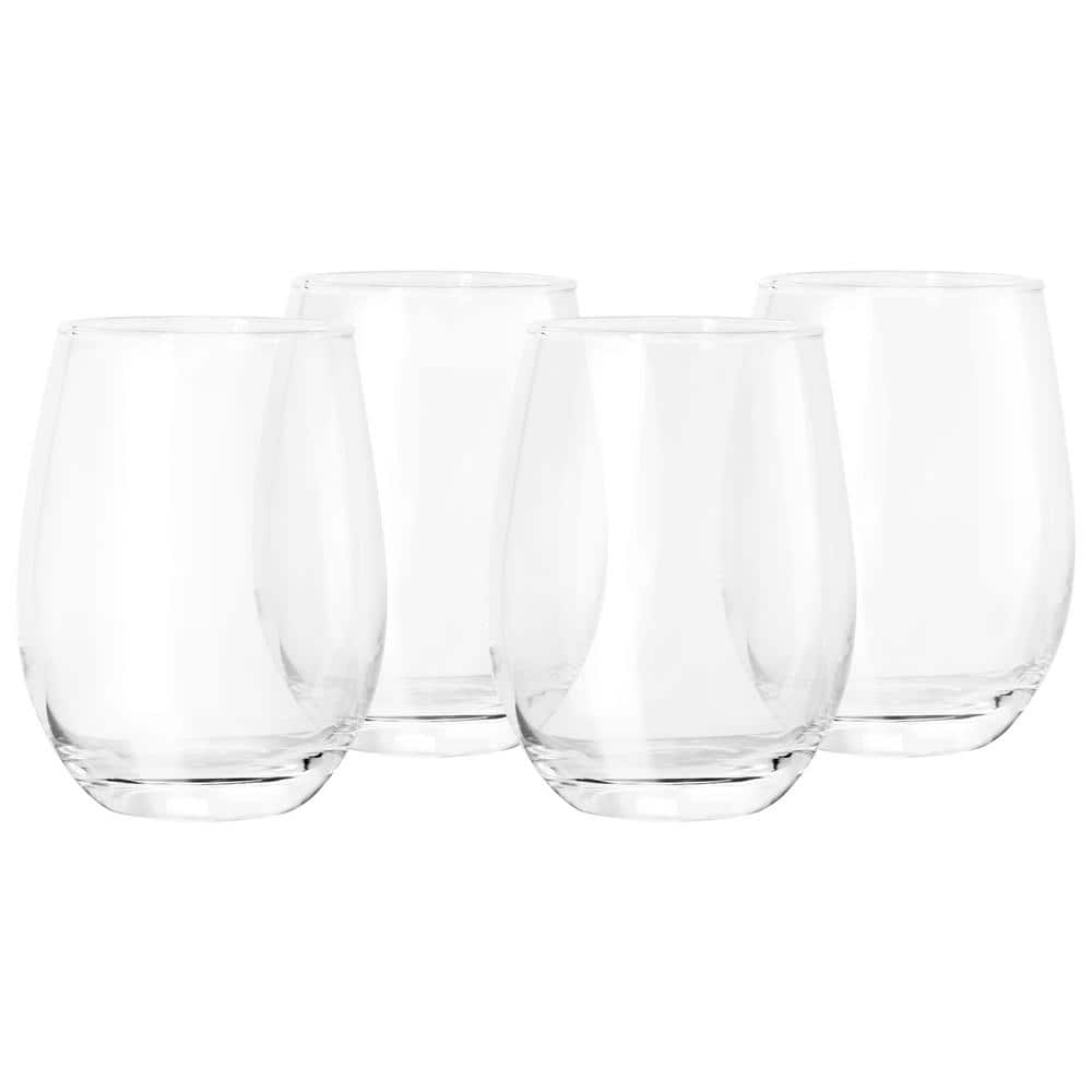 Belinni 18 oz. Classic Stemless Wine Glass Set (4-Piece) - Hercitys